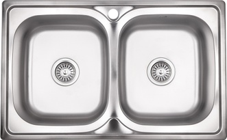 Кухонна мийка LIDZ 7948 Decor подвійна 0,8 мм (175) - LIDZ7948DEC08