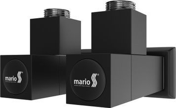 Комплект кранов удлиненных MARIO регулирующих угловых квадратных 4.0.0201.56.BM черный - 4.0.0201.56.BM
