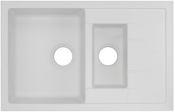 Кухонна мийка з додатковою чашею QTAP CS 7648 White (QT7648WHI650) - QT7648WHI650