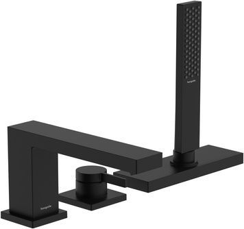 Змішувач для ванни HANSGROHE Tecturis E на 3 отвори з sBox Matt Black 73443670 чорний матовий - 73443670