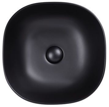Раковина Qtap Kolibri накладна квадратна 415x415x150 Matt black з донним клапаном QT10112144MBMB - QT10112144MBMB