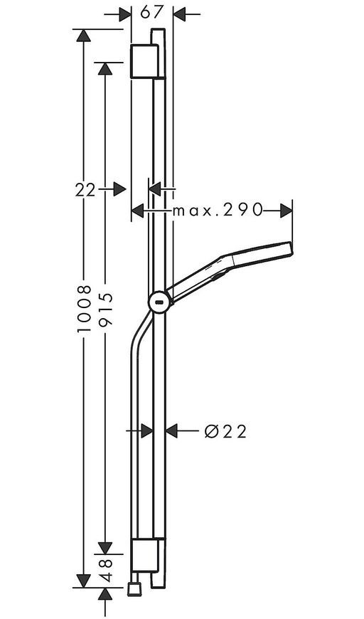 Душевый набор HANSGROHE Rainfinity 130 3jet Puro S 90 см шланг Designflex 160 см Brushed Black Chrome 28743340 черный хром - 28743340