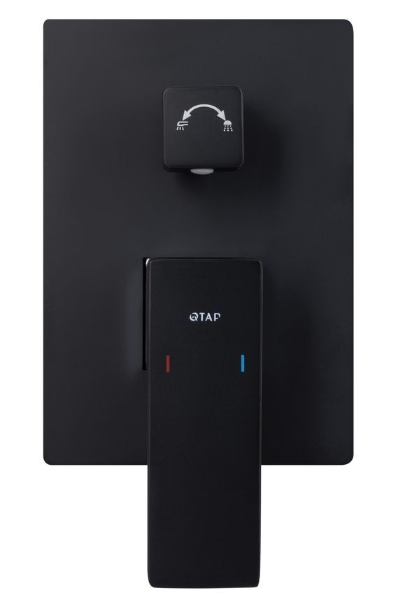 Душевая система скрытого монтажа Qtap Gemini с поворотным изливом QTGEM114BLM45703 черная матовая - QTGEM114BLM45703