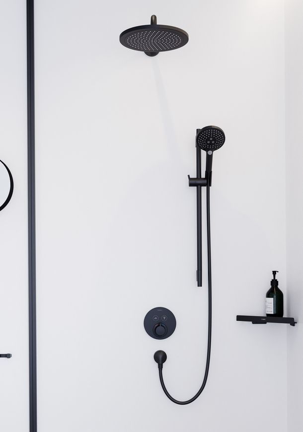 Термостат прихованого монтажу HANSGROHE ShowerSelect S на 2 функції Matt Black 15743670 чорний матовий - 15743670