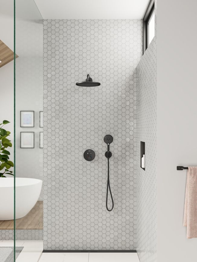 Термостат прихованого монтажу HANSGROHE ShowerSelect S на 2 функції Matt Black 15743670 чорний матовий - 15743670