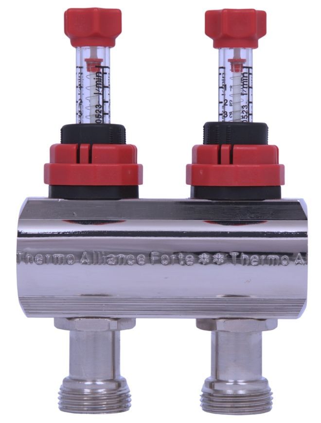 Колектор латунний з витратоміром Thermo Alliance Forte 1" на 2 виходи SF001W2 - SF001W2