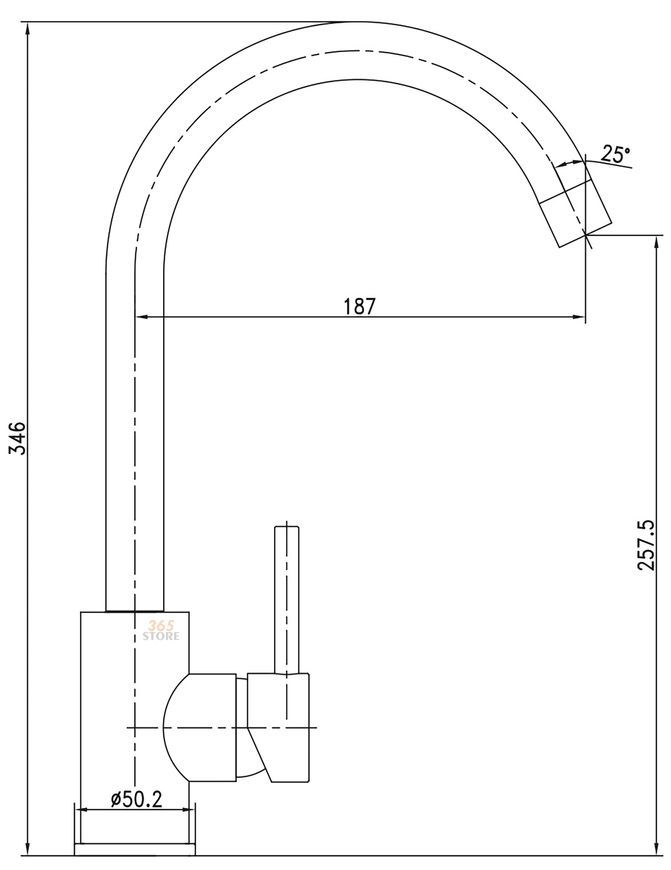 Смеситель для кухни IMPRESE LOTTA 55401-SS сталь, 35 мм - 55401-SS