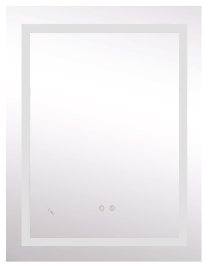 Дзеркало Lidz Kubis 600х800 мм з LED-підсвічуванням Touch, з антизапотіванням, з димером, рег. яскравості LD78LF9048060