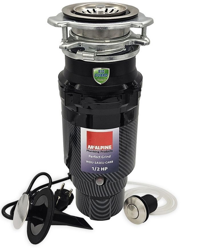 Подрібнювач харчових відходів для кухонної мийки McALPINE Slim WDU-1ASEU-CARB