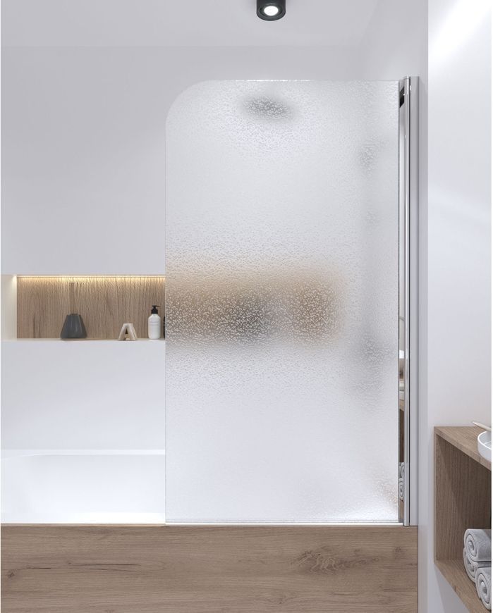 Шторка стеклянная (перегородка) для ванны QTAP STANDARD стекло 6 мм Pear, 75x130, распашная, правая - STDCRM407513APR