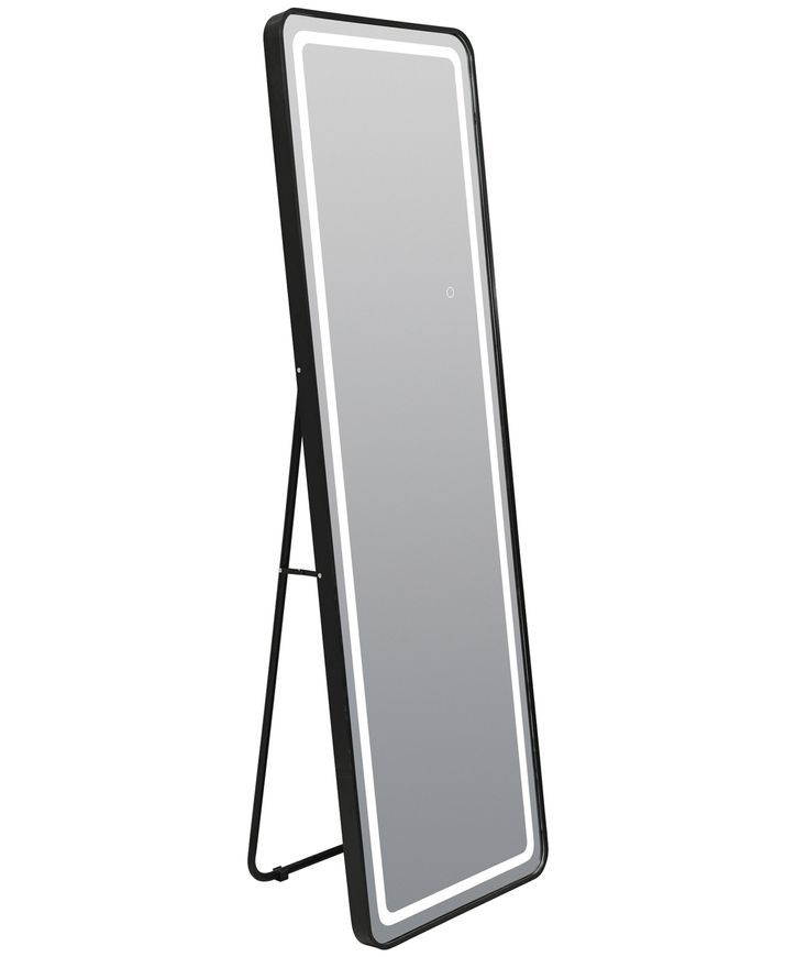 Дзеркало підлогове/настінне Qtap Gemini GE1 500х1600 мм, прямокутне, з LED-підсвіткою Touch, димером, Black QTGE50160049284