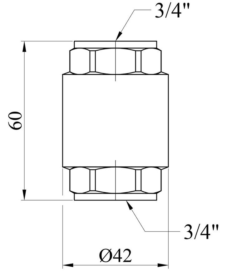 Зворотний клапан Karro Europa 3/4" ВР KR-037004 з латунним штоком CV013766 - KR-037004