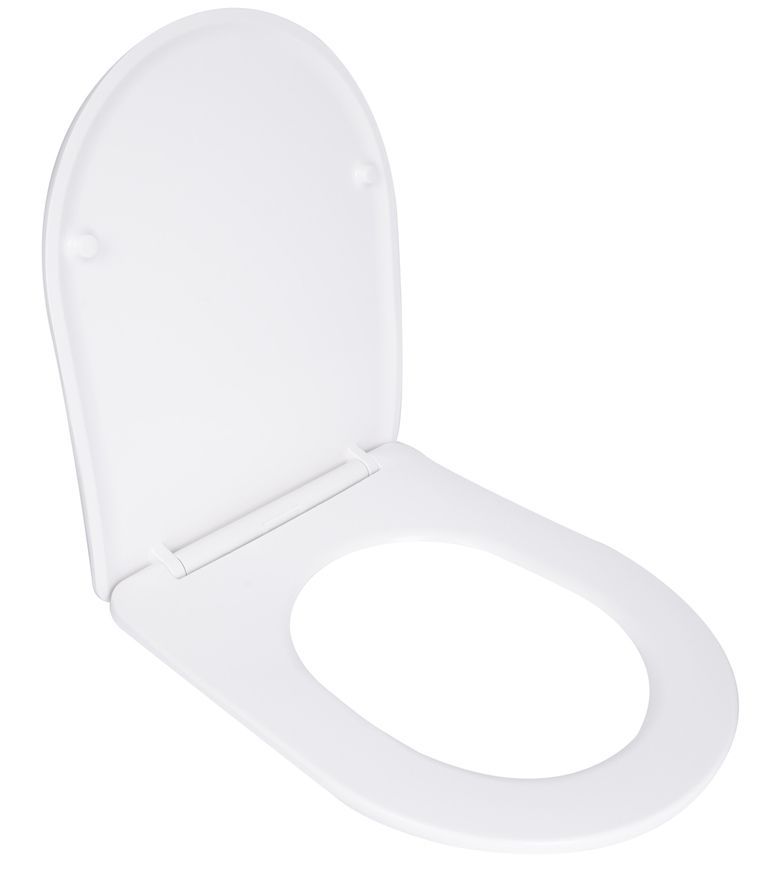 Сидіння для унітаза Qtap 425x363x27 мм з мікроліфтом Slim Duroplast, Quick Release QTSC179W48675 - QTSC179W48675