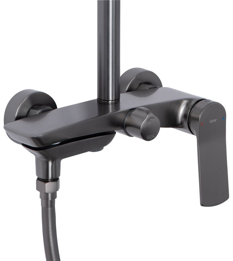 Душевая система Qtap Slavonice с поворотным изливом Gunmetal Black PVD QTSLA111GMB45910 - QTSLA111GMB45910