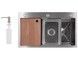 Кухонная мойка интегрированная Lidz Handmade H7545 Brushed Steel 3,0/1,0 мм LDH7545BRU49457 - LDH7545BRU49457 - 1