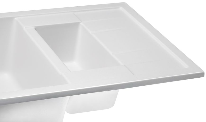 Кухонна мийка з додатковою чашею QTAP CS 7648 White (QT7648WHI650) - QT7648WHI650