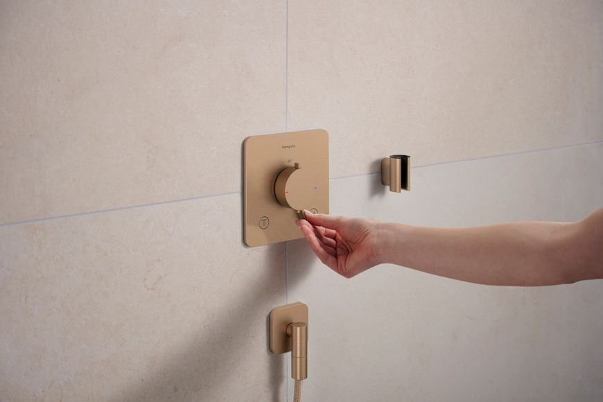 Шлангове під&rsquo;єднання HANSGROHE FixFit Fine Q зі зворотним клапаном Brushed Bronze 28884140 бронза - 28884140