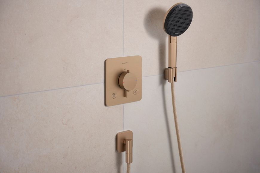 Шлангове під&rsquo;єднання HANSGROHE FixFit Fine Q зі зворотним клапаном Brushed Bronze 28884140 бронза - 28884140