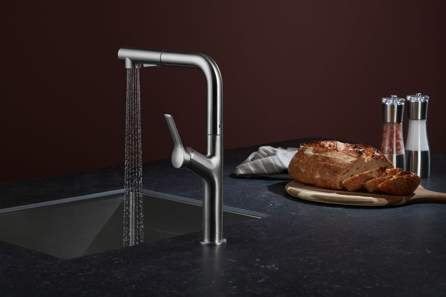 Смеситель для кухни KFA ARMATURA DUERO DESIGN INOX с выдвижным изливом 6623-220-22 - 6623-220-22
