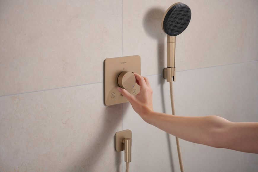 Шлангове під&rsquo;єднання HANSGROHE FixFit Fine Q зі зворотним клапаном Brushed Bronze 28884140 бронза - 28884140