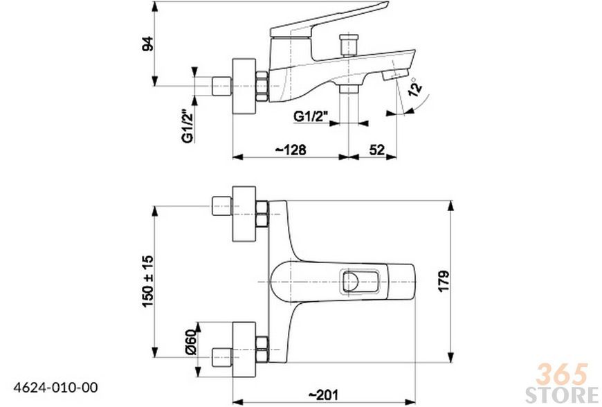Змішувач для ванни KFA ARMATURA AMAZONIT 4624-010-00 - 4624-010-00