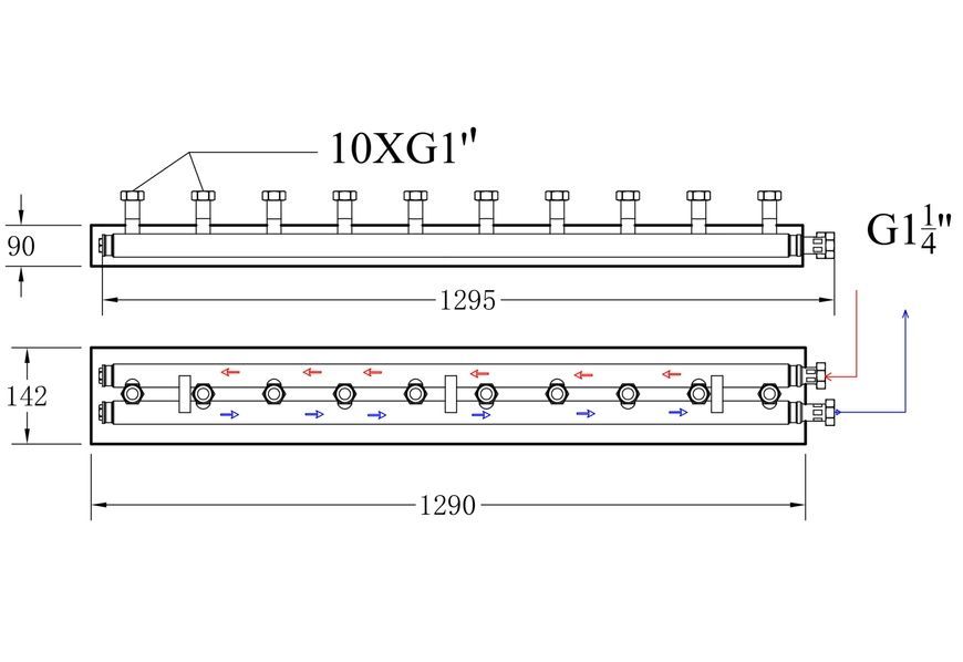 Колектор розподільчий Thermo Alliance Forte Quick System для 5 насосних груп 1 1/4"x1" TAF-QSK5