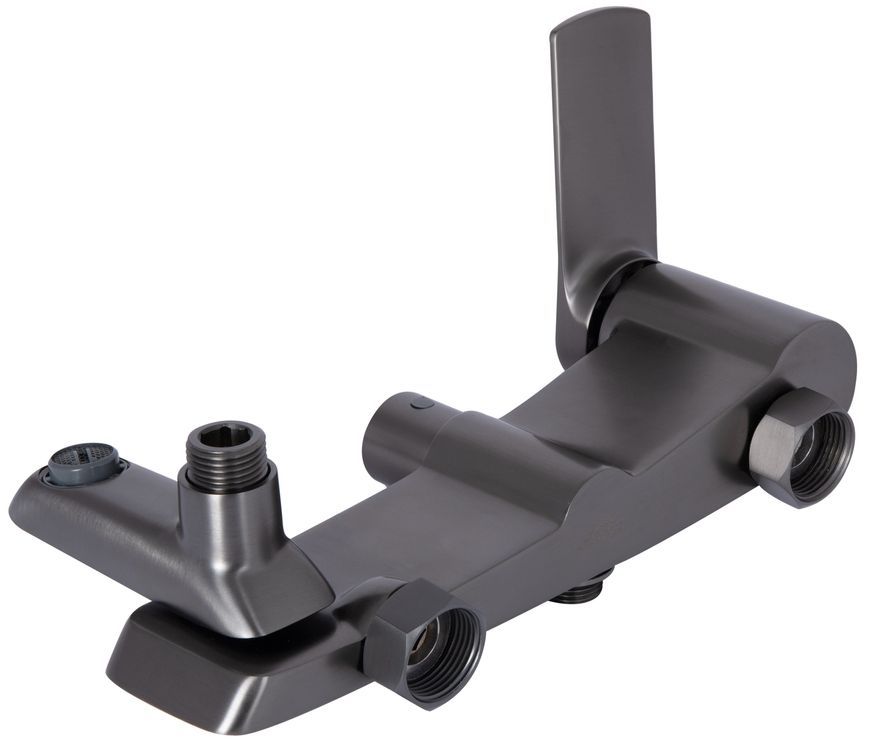 Душевая система Qtap Slavonice с поворотным изливом Gunmetal Black PVD QTSLA111GMB45910 - QTSLA111GMB45910