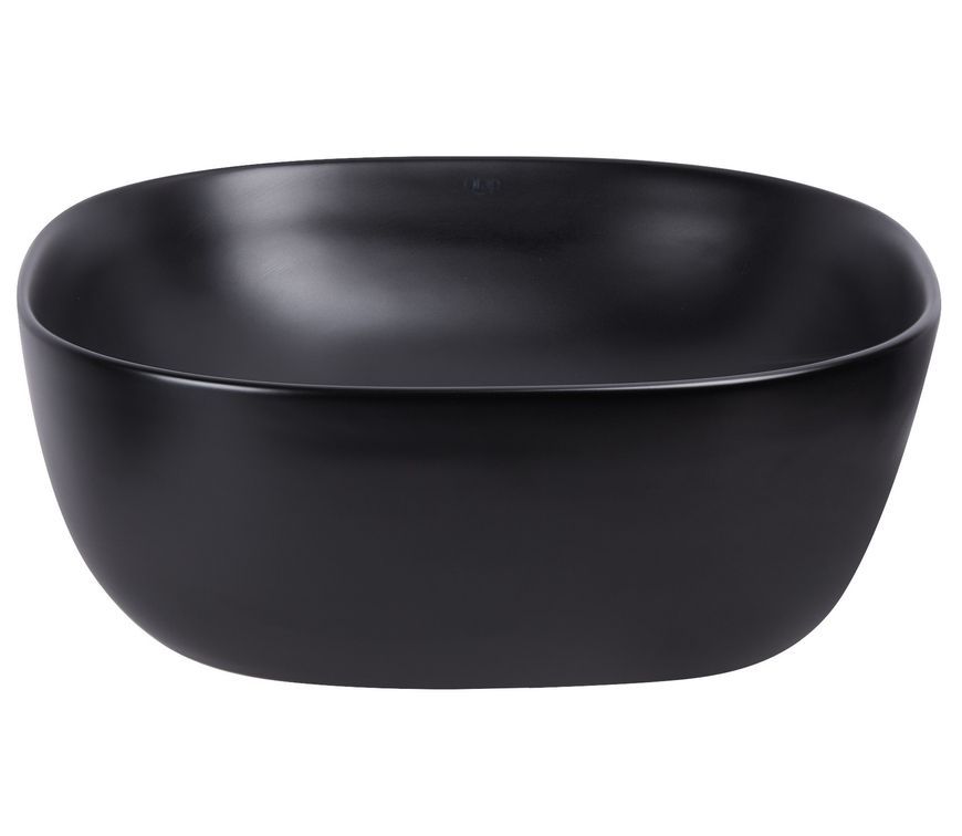 Раковина Qtap Kolibri накладная квадратная 415x415x150 Matt black с донным клапаном QT10112144MBMB - QT10112144MBMB