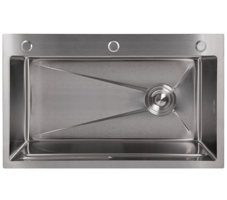 Кухонная мойка интегрированная Lidz Handmade H7545 Brushed Steel 3,0/1,0 мм LDH7545BRU49457 - LDH7545BRU49457