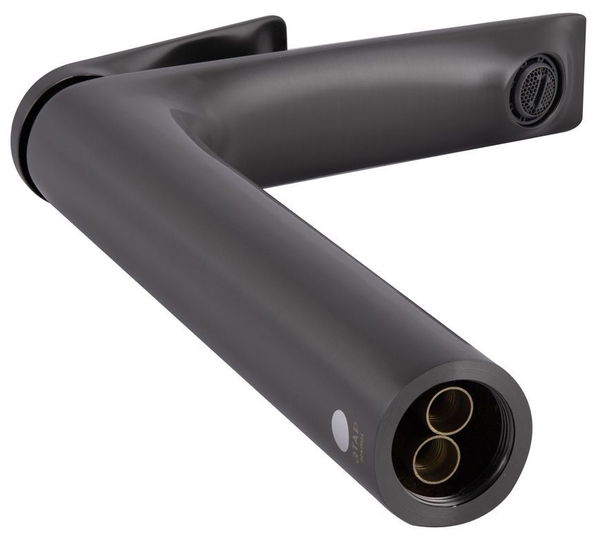 Смеситель для раковины Qtap Vlasta New высокий Gunmetal Black PVD QTVLA269GMB45653 - QTVLA269GMB45653