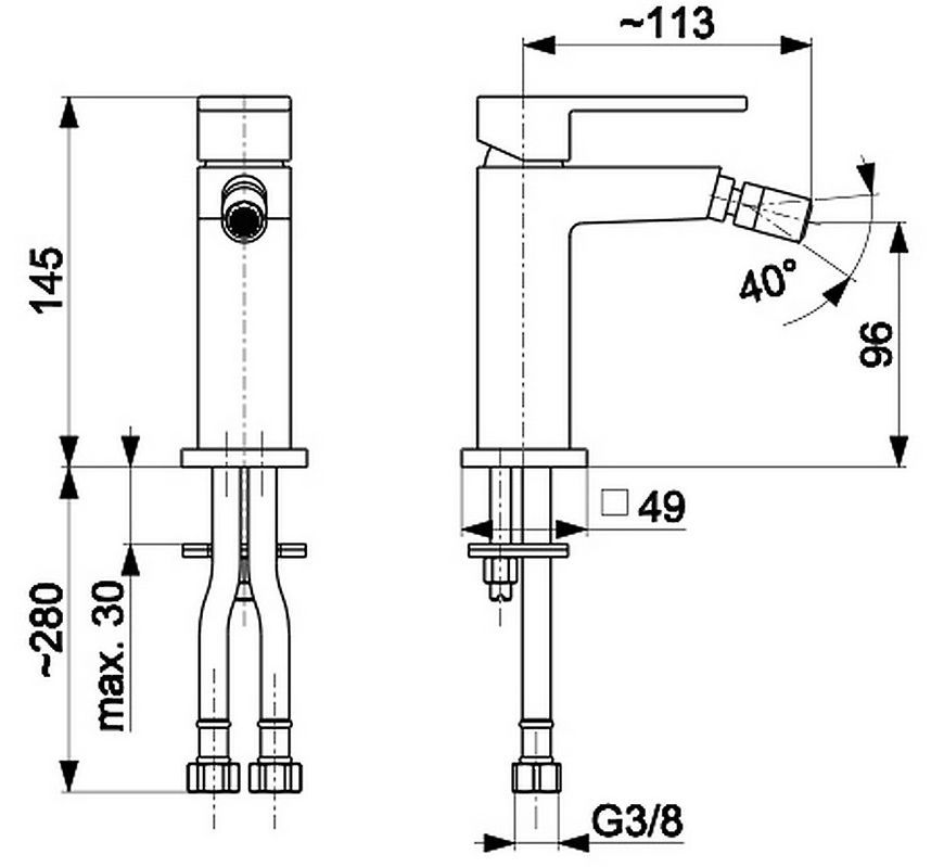 Смеситель для биде KFA ARMATURA LOGON 5137-015-00 с донным клапаном - 5137-015-00