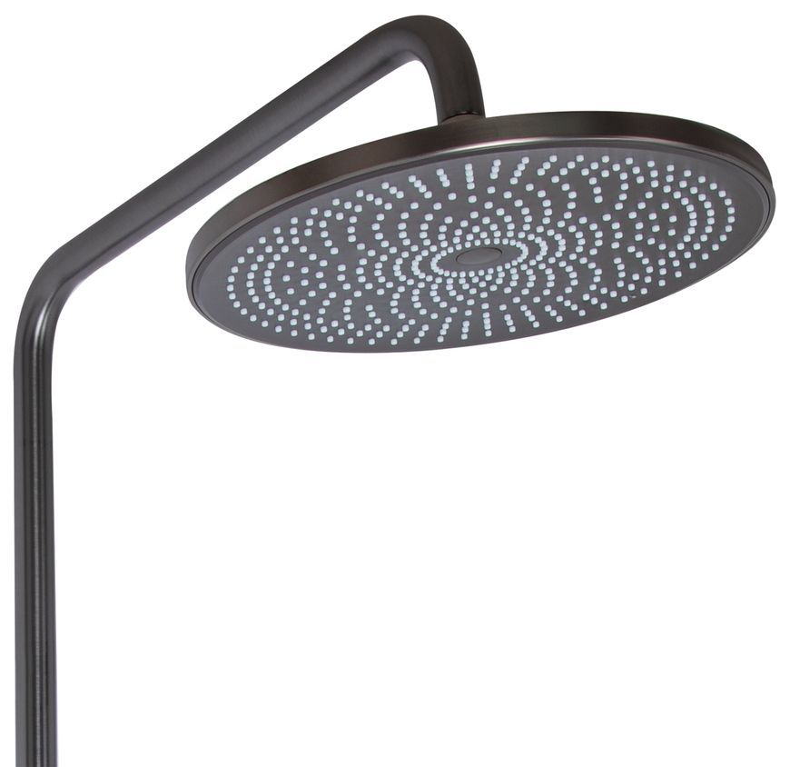 Душевая система Qtap Slavonice с поворотным изливом Gunmetal Black PVD QTSLA111GMB45910 - QTSLA111GMB45910