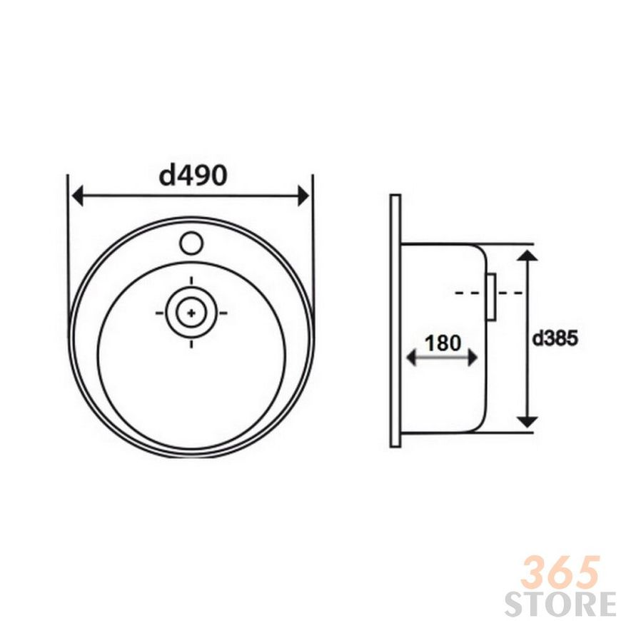 Кухонна мийка IMPERIAL 490-A Polish 0,6 мм (IMP490A06POL) - IMP490A06POL