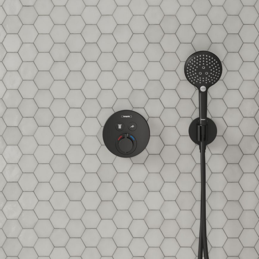 Термостат прихованого монтажу HANSGROHE ShowerSelect S на 2 функції Matt Black 15743670 чорний матовий - 15743670