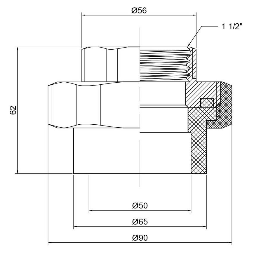 Сгон "Американка" PPR THERMO ALLIANCE 50х1" 1/2 ВР - DSI005