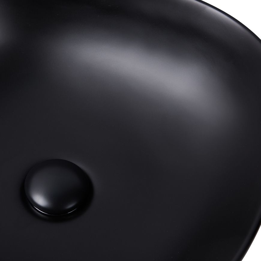 Раковина Qtap Kolibri накладная квадратная 415x415x150 Matt black с донным клапаном QT10112144MBMB - QT10112144MBMB