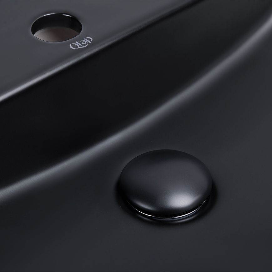 Раковина-чаша QTAP Scorpio 505х385х120 Matt black з донним клапаном QT142202MBMB - QT142202MBMB