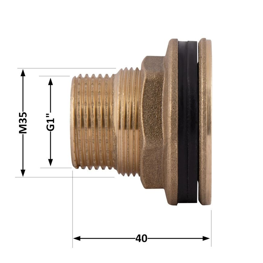 Врезка в бак латунная Thermo Alliance Standart 1" НР SD40025
