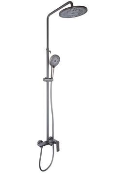Душова система Qtap Slavonice на два споживача Gunmetal Black PVD QTSLA110GMB45913 - QTSLA110GMB45913