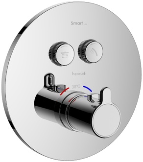 Термостатичний змішувач для душу Imprese Smart Click на 2 споживача ZMK101901237 прихований монтаж хром - ZMK101901237