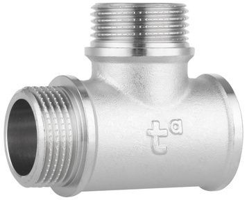Тройник латунный Thermo Alliance Forte 1"ВРх1"НРх1"НР равнопроходной никелированный SF36525