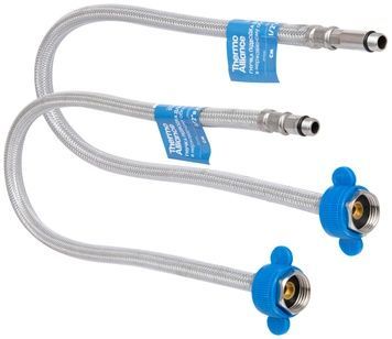 Шланг для підключення змішувача (пара) Thermo Alliance Standart 40 см M10x1/2"ВР нерж. обплетення в силіконі TAS391W40