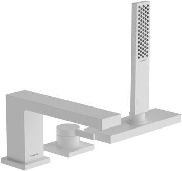 Змішувач для ванни HANSGROHE Tecturis E на 3 отвори з sBox Matt White 73443700 білий матовий - 73443700