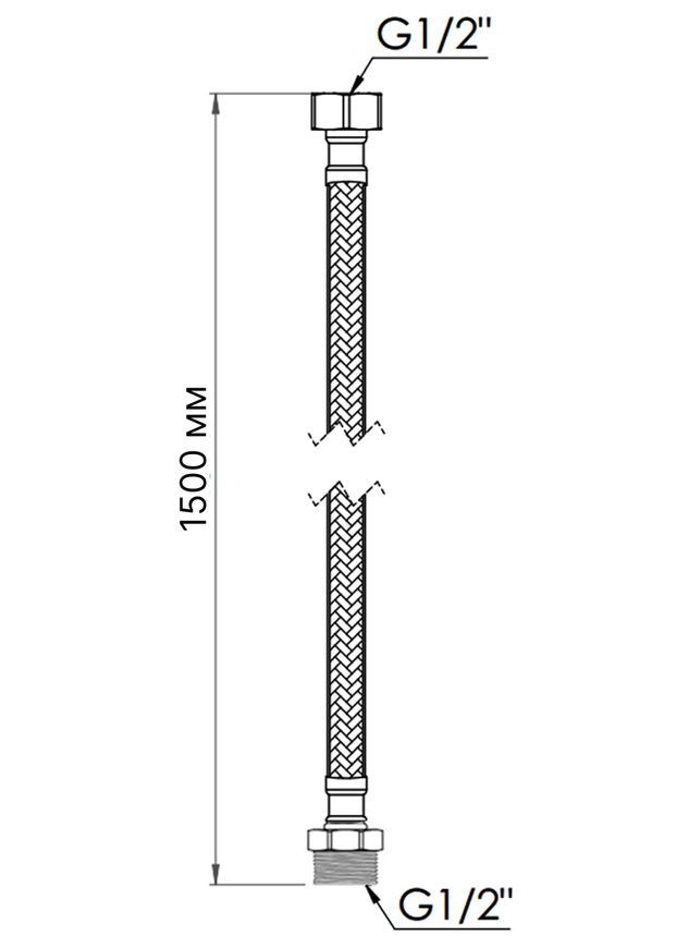 Шланг для подключения воды Thermo Alliance Standart 150 см Nylon 1/2"x1/2" ВН TAS388W150