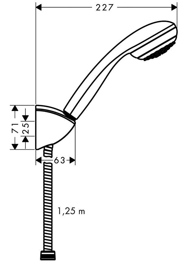 Душовий набір HANSGROHE Crometta 85 Mono з душовим шлангом 125 см 27576000 хром - 27576000