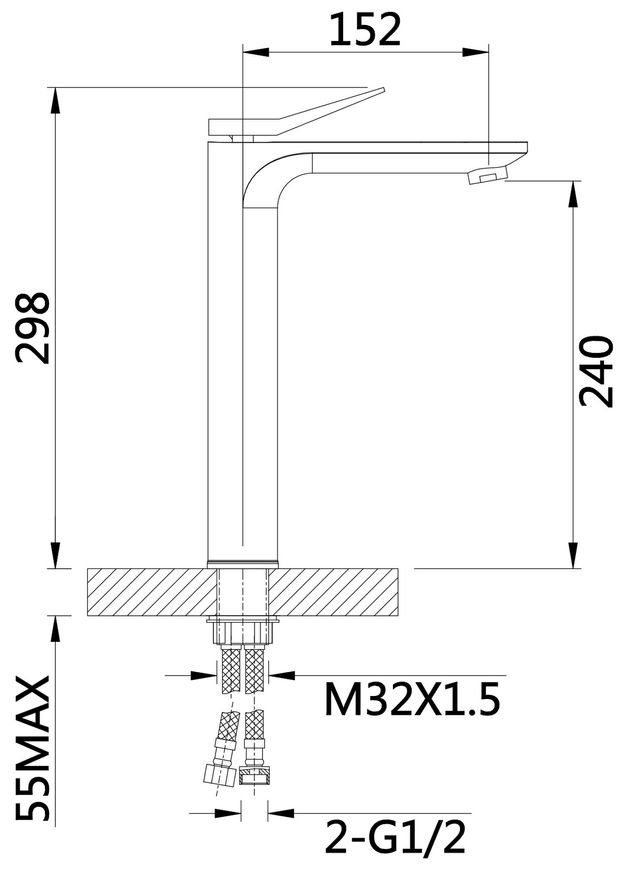 Змішувач для раковини Qtap Presto високий Chrome/White QTPRE269CRW45577 - QTPRE269CRW45577