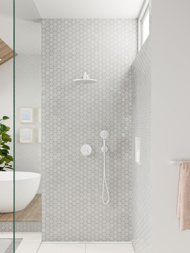 Термостат скрытого монтажа HANSGROHE ShowerSelect S на 2 функции Matt White 15743700 белый матовый - 15743700