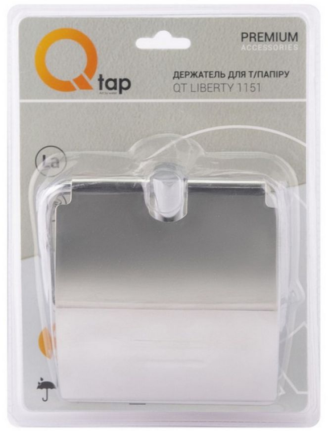 Тримач для туалетного паперу з кришкою QTAP Liberty QTLIBCRM1151 латунь