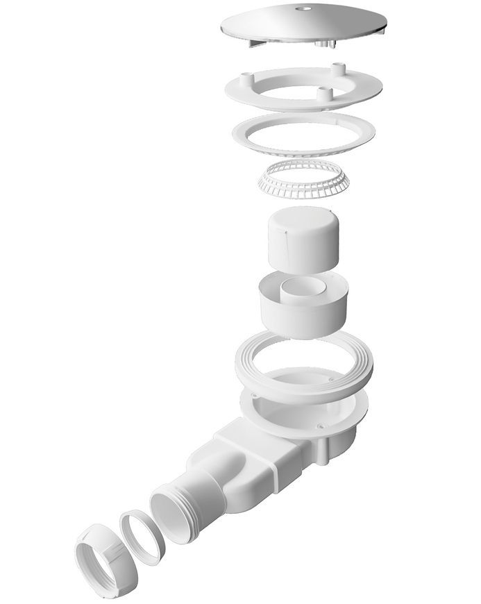 Душевой поддон QTAP Tern 309912C 90x90x12 см + сифон TERN309912C