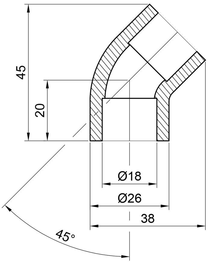 Кутик PPR ALFA PLAST 20, 45&deg; APEL4520XXX - APEL4520XXX